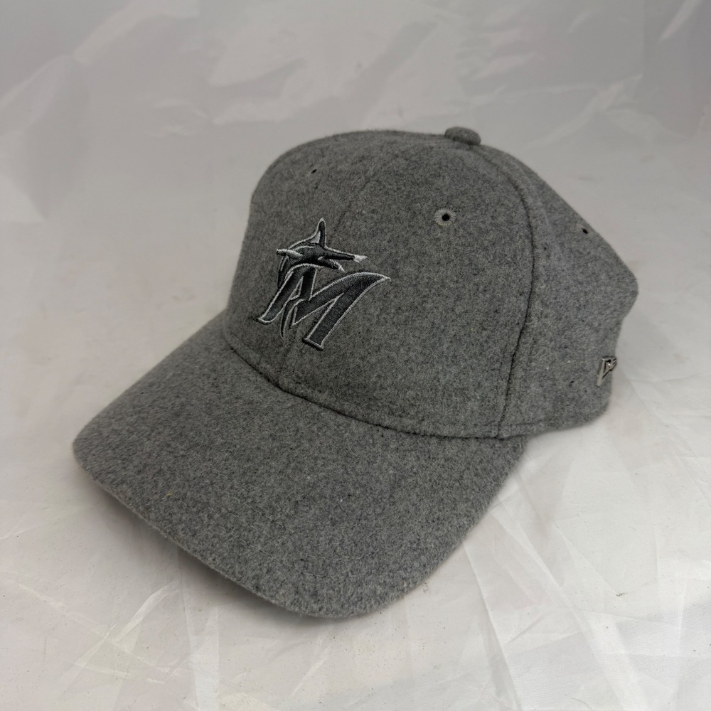 New Era Black Label Miami Marlins Wool Grey Snakeskin Strap Baseball Cap Hat